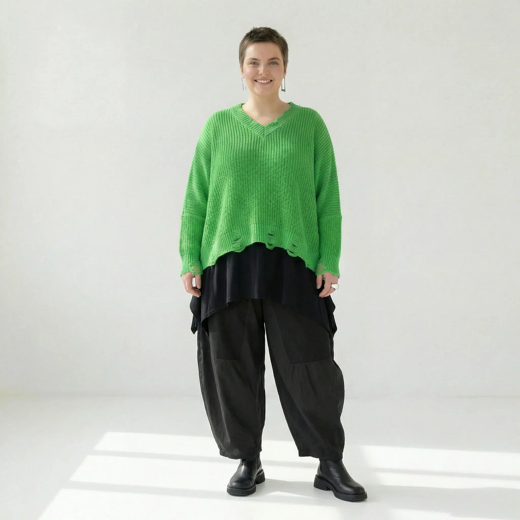  AKH Premium Überwurf in kastiger Form, aus Baumwolle, P1032.2602, Apfelgrün, Ausgefallen