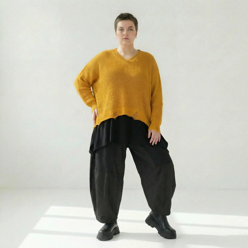  AKH Premium Überwurf in kastiger Form, aus Baumwolle, P1032.2602, Gelb, Ausgefallen