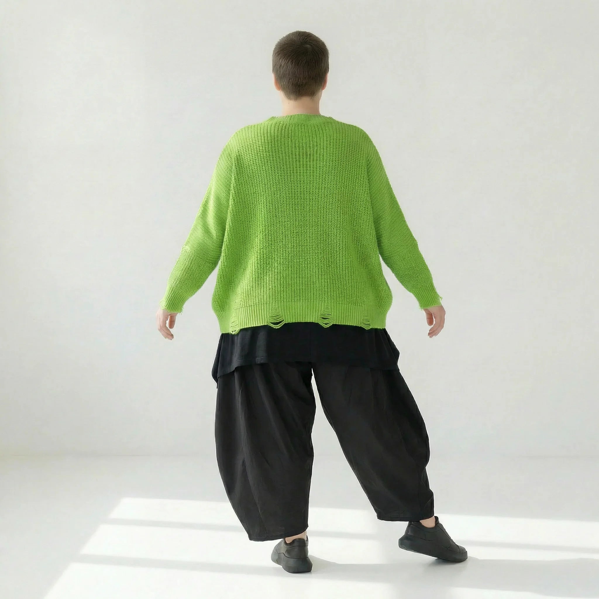  AKH Premium Überwurf in kastiger Form, aus Baumwolle, P1032.2602, NeonGrün, Ausgefallen