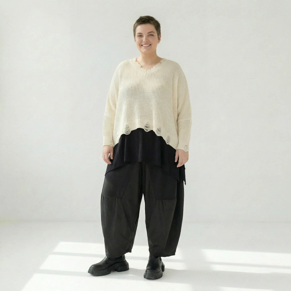  AKH Premium Überwurf in kastiger Form, aus Baumwolle, P1032.2602, Weiß, Ausgefallen