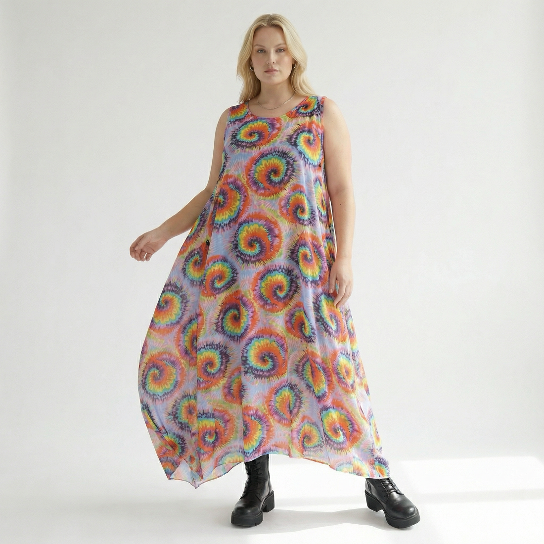  A-Form Kleid von AKH Fashion aus Baumwolle, 1503.07111, Multicolor, Farbmix, Ausgefallen