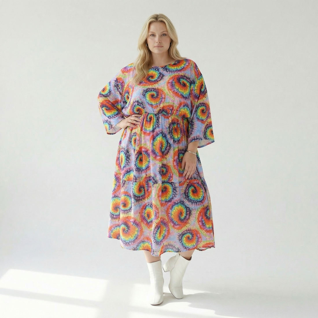  A-Form Kleid von AKH Fashion aus Baumwolle, 1503.07112, Multicolor, Farbmix, Ausgefallen