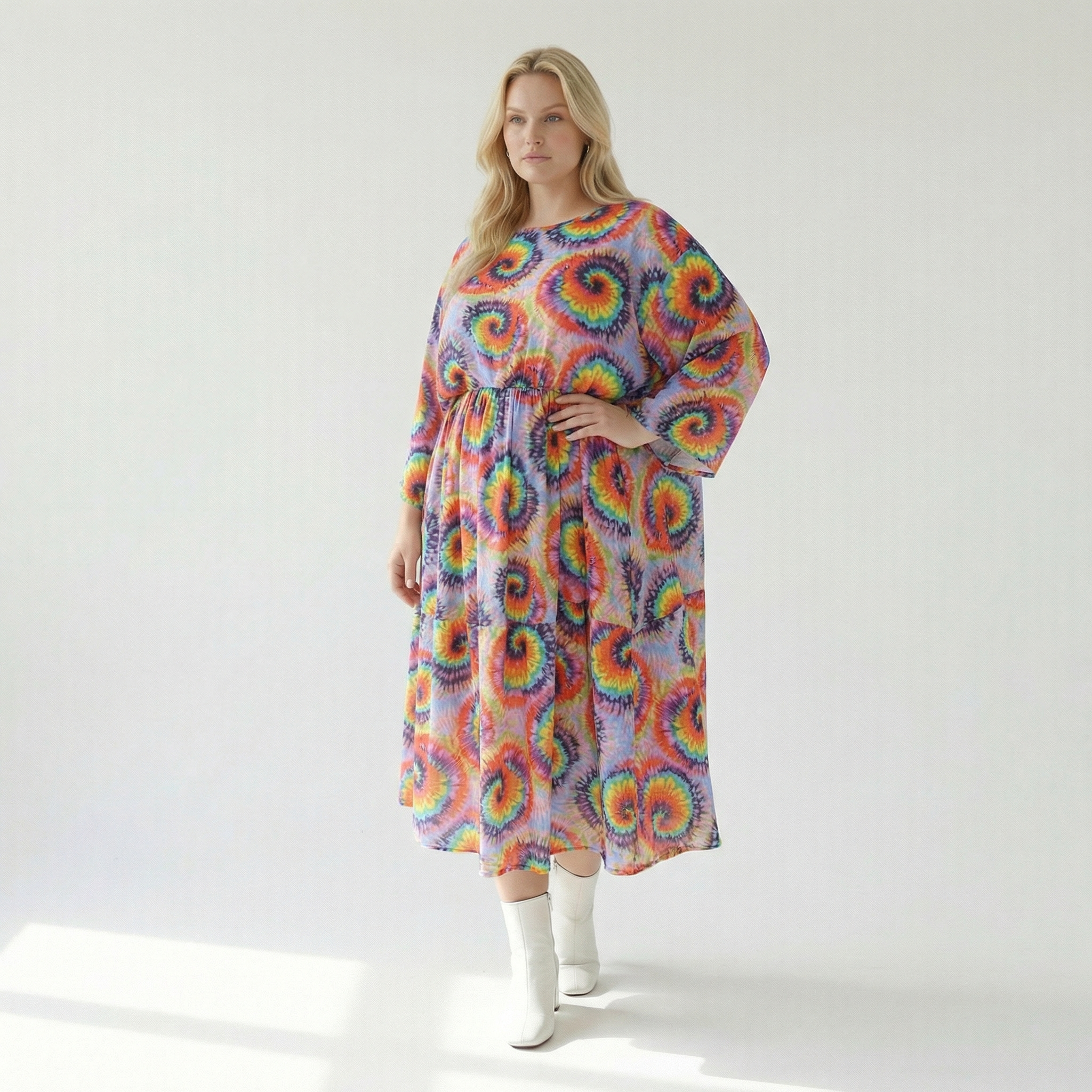  A-Form Kleid von AKH Fashion aus Baumwolle, 1503.07112, Multicolor, Farbmix, Ausgefallen