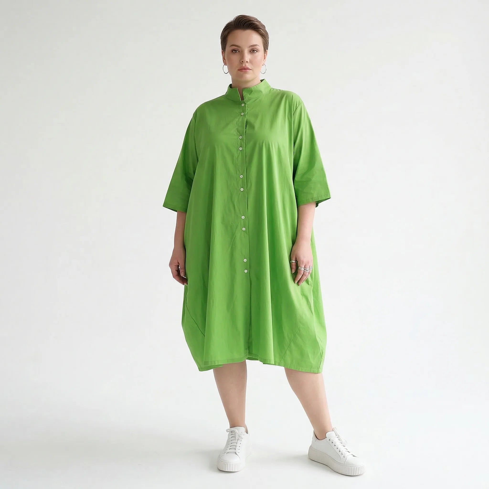 Legere Oversize Bluse in stilvollem Lagenlook mit feiner, leichter Popeline für besondere Momente, Apfelgrün