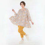 A-Form Oversize Shirt aus weich fallendem Jersey für zeitlosen Lagenlook und legeren Komfort, Ecru/Rosa/Multi