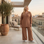 Legeres Oversize Shirt mit fließendem Stretch Jacquard, ausgefallenem Waffelmuster und Zierknöpfen, Cognac