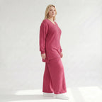 Ausgefallenes Oversize Shirt im zeitlosen Lagenlook aus weich fließendem Jacquard mit Struktur, Fuchsia
