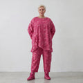 Oversize Big Shirt aus leichter, feiner Baumwollpopeline im ausgefallenen Lagenlook, Batik, Fuchsia