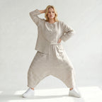 Luftig leichte Oversize Jacke im ausgefallenen Lagenlook mit zeitlosen Streifen, Sand/Weiß