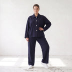 Damen Hose Lagenlook Marine, schmeichelnder Schnitt, Oversize große Größen – AKH Fashion