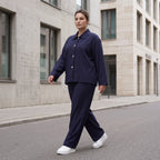 Damen Hose Lagenlook Marine, schmeichelnder Schnitt, Oversize große Größen – AKH Fashion
