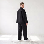 Damen Hose Lagenlook Schwarz, Komfortschnitt, Oversize große Größen – AKH Fashion