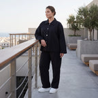Damen Hose Lagenlook Schwarz, Komfortschnitt, Oversize große Größen – AKH Fashion