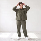 Khaki Bengalineblazer im Oversize Lagenlook weich elastisch zeitlos leger chic sommerlich