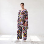 Fliessendes Viskoseshirt im Lagenlook Oversize leger in Schwarz Oliv Lila zeitlos modern