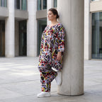 Fliessendes Viskoseshirt im Lagenlook Oversize leger in Schwarz Oliv Lila zeitlos modern