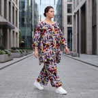 Fliessendes Viskoseshirt im Lagenlook Oversize leger in Schwarz Oliv Lila zeitlos modern