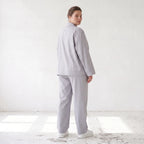 Eleganter Oversizeblazer Grau fliessend Lagenlook elastisch locker sehr modern chic edel