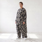 Damen Bluse Lagenlook Viskose Schwarz/Ecru, Zipfelform, Langarm, V-Ausschnitt, Oversize große Größen – AKH Fashion