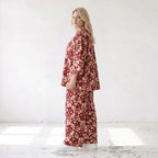 Damen Hose Lagenlook Viskose Weinrot/Rose, Ballonschnitt, Elastikbund, Oversize große Größen – AKH Fashion