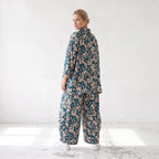Damen Hose Lagenlook Viskose Petrol/Rose, Ballonschnitt, Elastikbund, Oversize große Größen – AKH Fashion