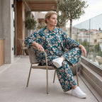 Damen Hose Lagenlook Viskose Petrol/Rose, Ballonschnitt, Elastikbund, Oversize große Größen – AKH Fashion