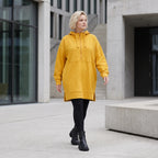 Damen Hoody Lagenlook Baumwolle Gelb, gerader Schnitt, Kapuze, Oversize große Größen – Rafay