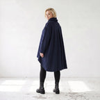 Damen Shirt Lagenlook Baumwolle Dunkelblau, Vokuhila, Langarm, Daumenloch, Oversize große Größen – Rafay