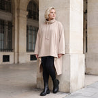 Damen Shirt Lagenlook Baumwolle Sand, Vokuhila, Langarm, Daumenloch, Oversize große Größen – Rafay