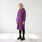Damen Jacke Lagenlook Baumwolle Lila, gerader Schnitt, Langarm, Reißverschluss, Oversize große Größen – Rafay