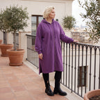 Damen Jacke Lagenlook Baumwolle Lila, gerader Schnitt, Langarm, Reißverschluss, Oversize große Größen – Rafay