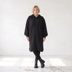 Kapuzenjacke aus Baumwollfleece mit Reißverschluss geradem Schnitt und Seitentaschen vorn