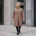 Braune Kapuzenjacke aus Baumwolle in French Terry mit Reißverschluss und Seitentaschen