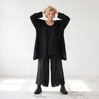 Damen Shirt Lagenlook Baumwolle Schwarz, A-Linie, Oversize große Größen – AKH Premium