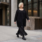 Damen Shirt Lagenlook Baumwolle Schwarz, A-Linie, Oversize große Größen – AKH Premium