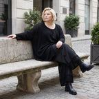 Damen Shirt Lagenlook Baumwolle Schwarz, A-Linie, Oversize große Größen – AKH Premium