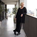 Damen Shirt Lagenlook Baumwolle Schwarz, A-Linie, Oversize große Größen – AKH Premium