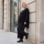Damen Shirt Lagenlook Baumwolle Schwarz, A-Linie, Langarm, Oversize große Größen – AKH Premium