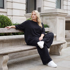 Damen Hose Lagenlook Lyocell Schwarz, Ballonschnitt, Oversize große Größen – AKH Premium