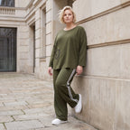 Rundhalsshirt aus weichem French Terry mit asymmetrischer Tasche Smileyprint 7/8-Arm