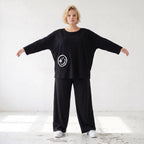 Sweatshirt mit Smileyprint und asymmetrischer Tasche aus weichem French Terry Rundhals