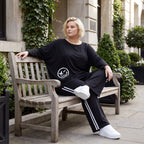 Sweatshirt mit Smileyprint und asymmetrischer Tasche aus weichem French Terry Rundhals