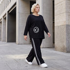 Sweatshirt mit Smileyprint und asymmetrischer Tasche aus weichem French Terry Rundhals