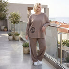 Jogger-Hose im Retro College Look aus French Terry mit weißen Kontraststreifen Ballonform