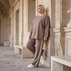 Jogger-Hose im Retro College Look aus French Terry mit weißen Kontraststreifen Ballonform