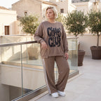 Streetwearshirt mit Chaos Club Print aus French Terry kastig mit Außennähten wärmend