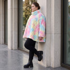 Plüschshirt in A-Linie mit Rollkragen und Langarm weich warm und kuschelig für Winter
