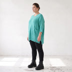 Strickshirt in A-Linie mit Taschen im Destroyed-Look aus Baumwolle mit weichem Stretch