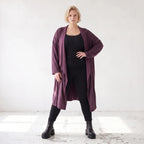 French Terry Cardigan mit Stehkragen in gerader Passform aus Baumwolle Elasthan