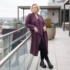 French Terry Cardigan mit Stehkragen in gerader Passform aus Baumwolle Elasthan